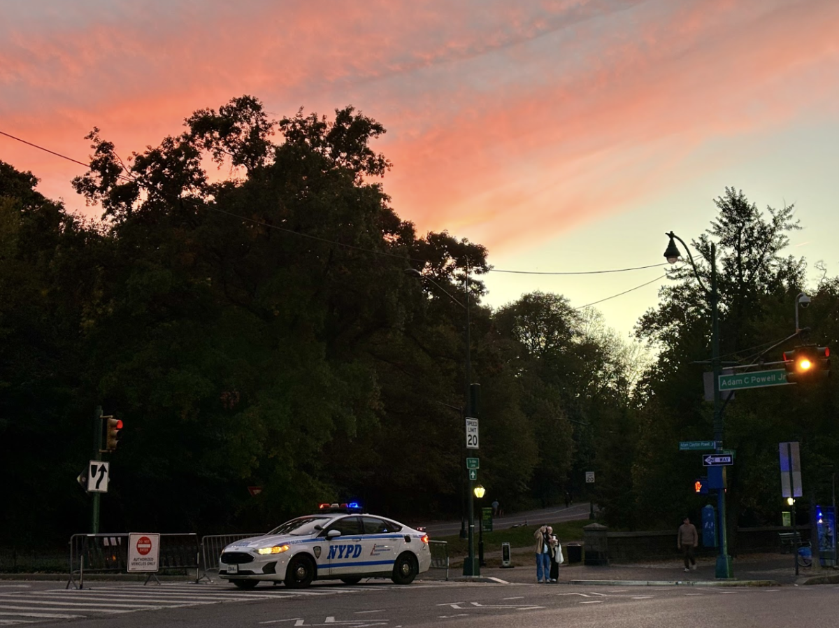 The Central Park North entrance has been steadily patrolled by police cars and officers since late August 2024.